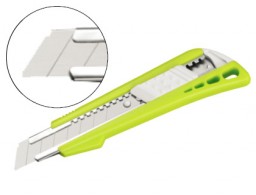 Cúter Q-Connect cuchilla cerámica ancha verde